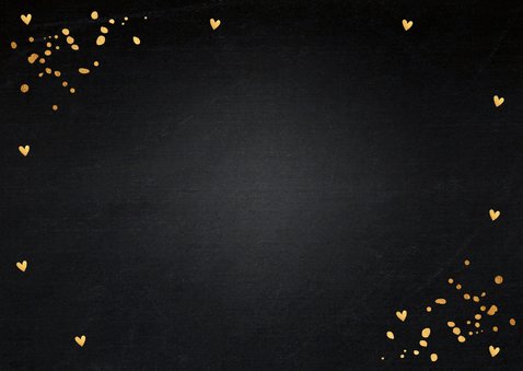 Zakelijke kerstkaart fotocollage zwart goudlook confetti Achterkant
