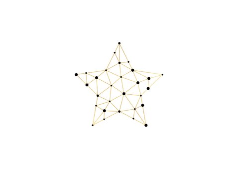 Zakelijke kerstkaart gouden ster met foto verbinding 2