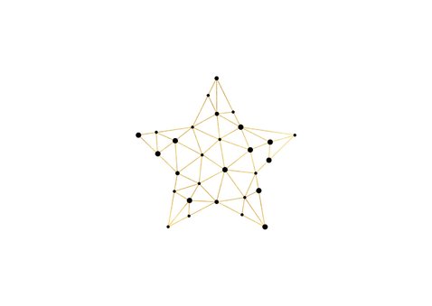 Zakelijke kerstkaart gouden ster met foto verbinding 2