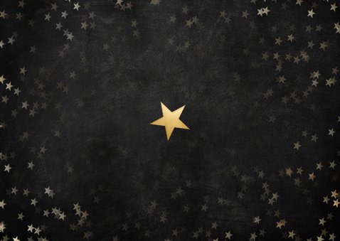 Zakelijke kerstkaart hele fijne feestdagen, gouden sterren Achterkant