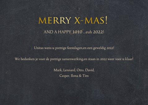 Zakelijke kerstkaart ICT - binaire kerstboom met foto 3