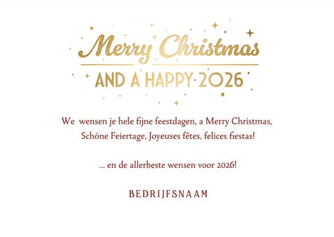 Zakelijke kerstkaart internationaal met meerdere talen 3