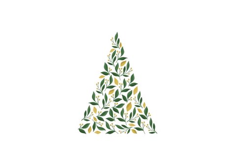 Zakelijke kerstkaart licht met foto en botanische kerstboom 2
