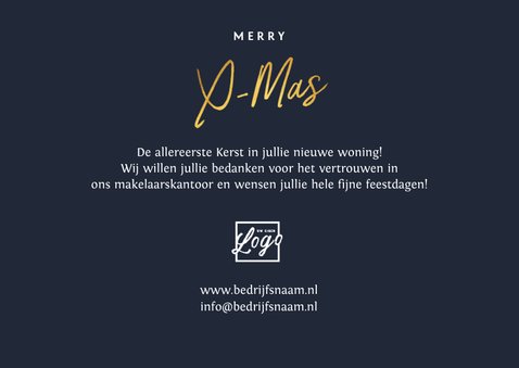 Zakelijke kerstkaart makelaar huis goud foto 3