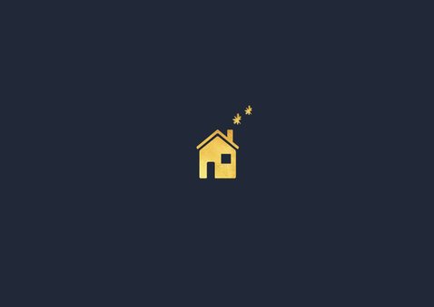 Zakelijke kerstkaart makelaar huis goud foto Achterkant