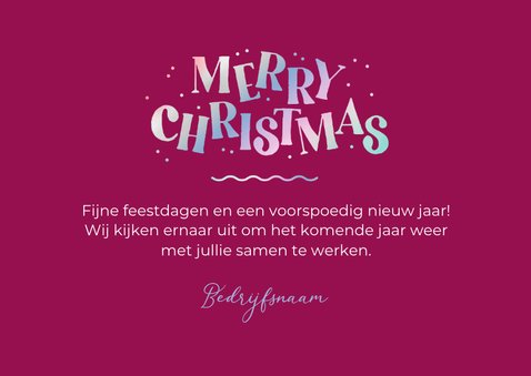 Zakelijke kerstkaart merry christmas spetters typografie 3