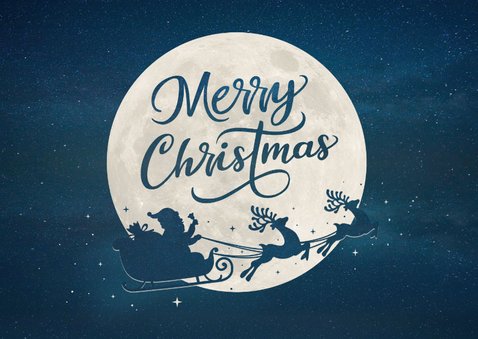 Zakelijke kerstkaart met eigen foto en kerstman in arrenslee 2