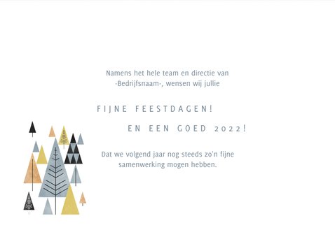 Zakelijke kerstkaart met foto, kerstbomen en waterverf 3