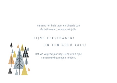 Zakelijke kerstkaart met foto, kerstbomen en waterverf 3