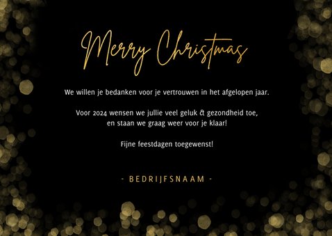 Zakelijke Kerstkaart Met Grote Foto En Gouden | Kaartje2go