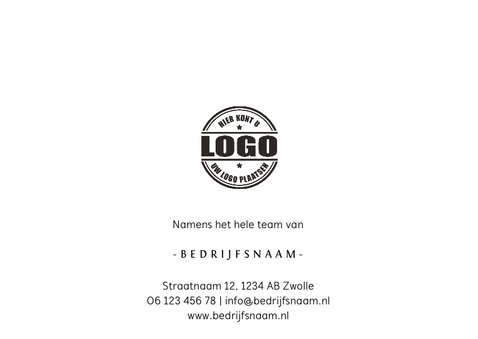 Zakelijke kerstkaart met sierlijke letters en foto's 3