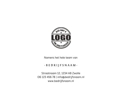 Zakelijke kerstkaart met sierlijke letters en foto's 3