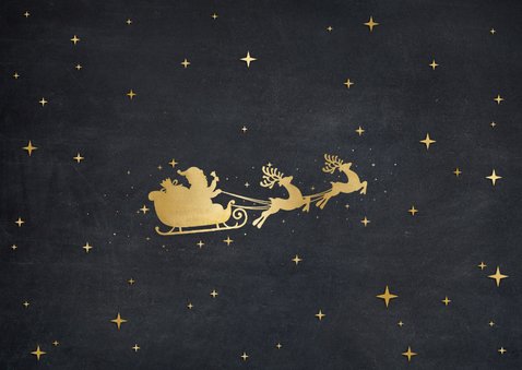 Zakelijke kerstkaart met sierlijke letters Merry Christmas Achterkant