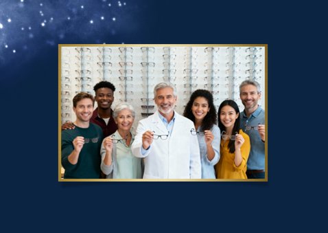 Zakelijke kerstkaart opticien bril kerst nieuwjaar 2027 2
