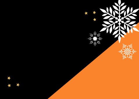 Zakelijke kerstkaart oranje zwart geometrisch 2026 goudlook 2