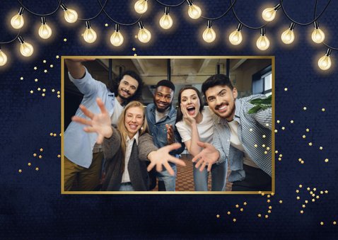 Zakelijke kerstkaart prettige feestdagen confetti bedankt 2