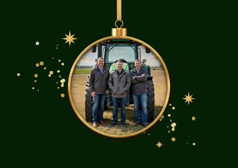 Zakelijke kerstkaart prettige feestdagen kerstballen foto's 2