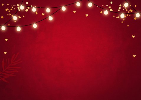 Zakelijke kerstkaart rood lampjes confetti goudlook 2
