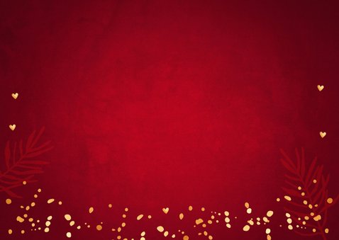 Zakelijke kerstkaart rood lampjes confetti goudlook Achterkant