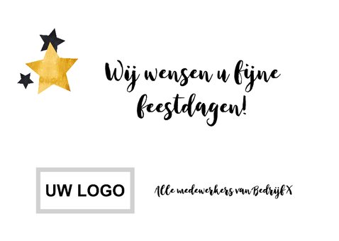 Zakelijke kerstkaart sierlijke tekst en sterren 3