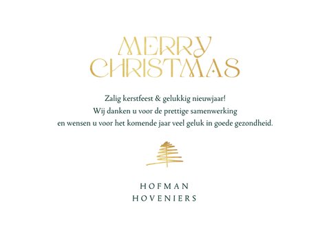Zakelijke kerstkaart stijlvol goud kerstboom merry christmas 3