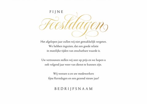 Zakelijke kerstkaart stijlvol goud sneeuwvlokken fotocollage 3