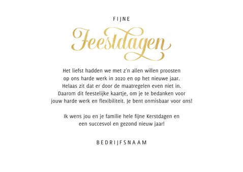 Zakelijke kerstkaart team goud waard 3