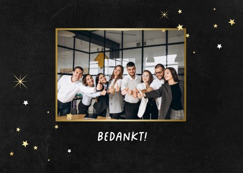 Zakelijke kerstkaart tegoedbon sterren goud krijtbord 2