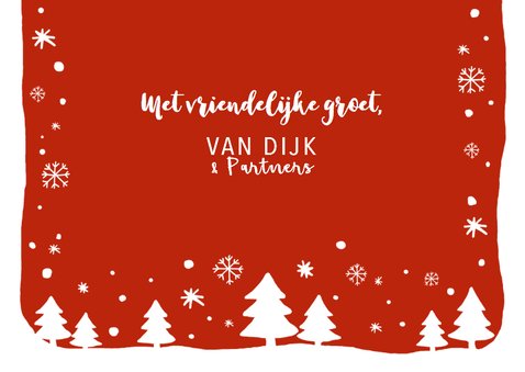 Zakelijke kerstkaart tekst sneeuw kerstbomen 3