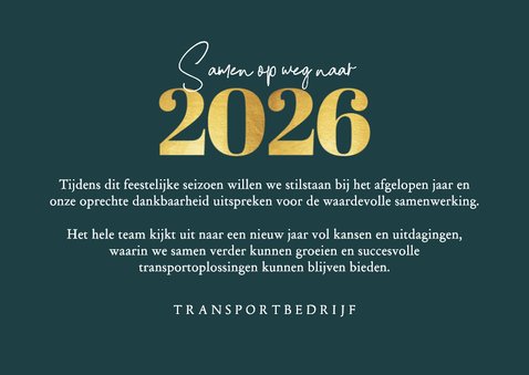Zakelijke kerstkaart transport 2026 fijne feestdagen 3
