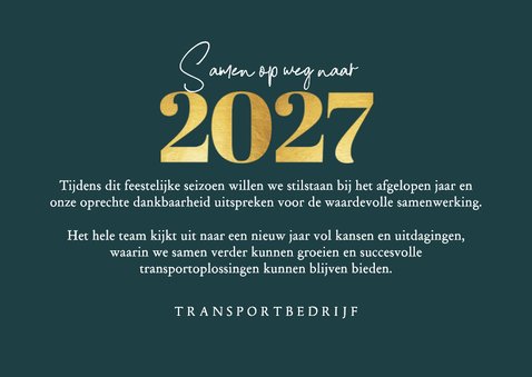 Zakelijke kerstkaart transport 2027 fijne feestdagen 3