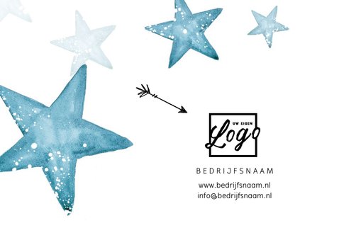 Zakelijke kerstkaart winter sterren foto logo blauw 2