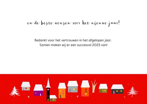 Zakelijke kerstkaarten - Huisjes met kerstboompjes 3