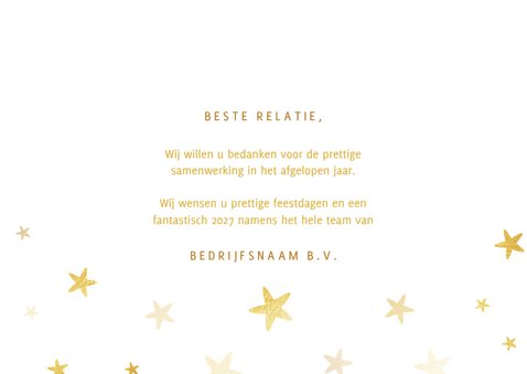 Zakelijke nieuwjaarskaart 2027 met logo ruit en sterren 3