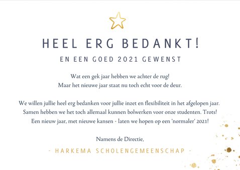 Zakelijke nieuwjaarskaart - bedankt voor je inzet in 2020 3