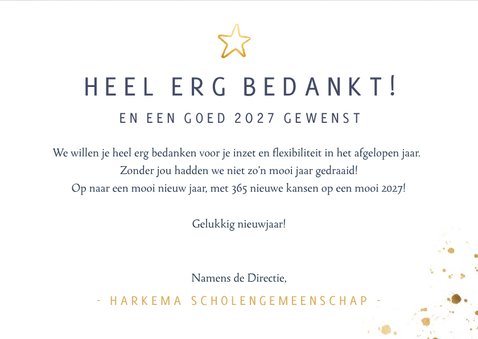 Zakelijke nieuwjaarskaart - bedankt voor je inzet in 2026 3