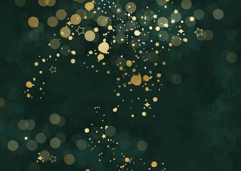 Zakelijke nieuwjaarskaart fotocollage jaartal goud sterren Achterkant