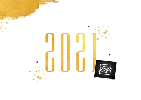 Zakelijke nieuwjaarskaart stijlvol goud sterren 2021 2