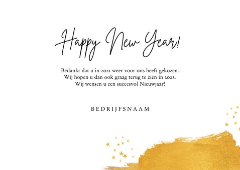 Zakelijke nieuwjaarskaart stijlvol goud sterren 2021 3