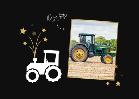 Zakelijke nieuwjaarskaart tractor vuurwerk carbid 2021 2
