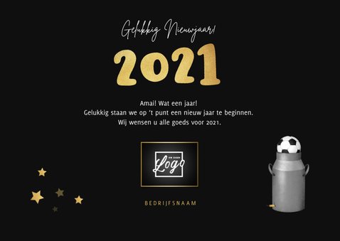 Zakelijke nieuwjaarskaart tractor vuurwerk carbid 2021 3