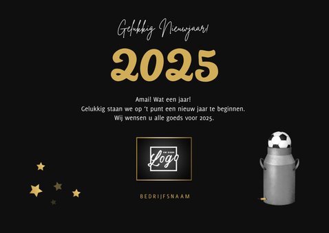 Zakelijke nieuwjaarskaart tractor vuurwerk carbid 2025 3