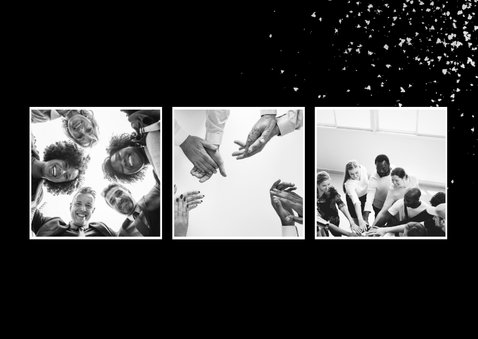 Zakelijke nieuwjaarskaart zilver fotocollage met spetters 2