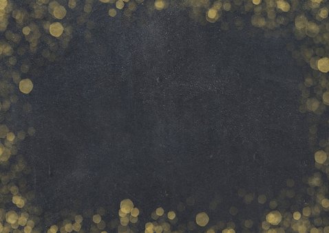 Zakelijke nieuwjaarskaart zwart met goudlook confetti Achterkant