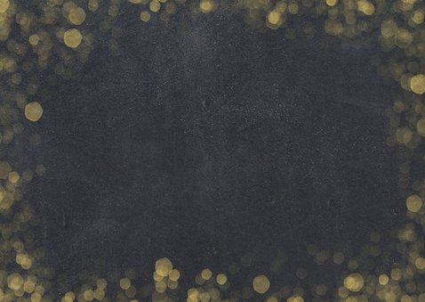 Zakelijke nieuwjaarskaart zwart met goudlook confetti Achterkant