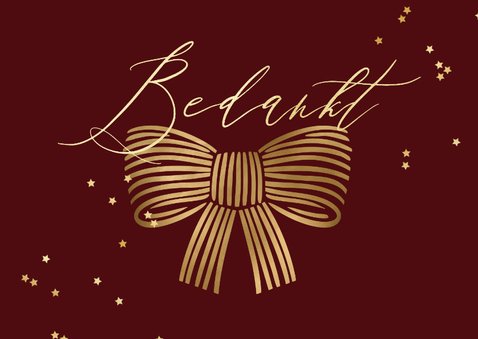 Zakelijke tegoedbon kerst strik sterren goud en logo 2