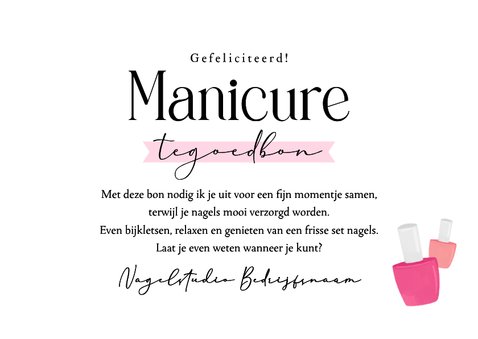 Zakelijke tegoedbon zelf maken beauty manicure nagels 3