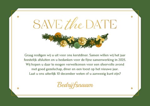 Zakelijke uitnodigingskaart vip ticket kerstdiner kerstboom 3