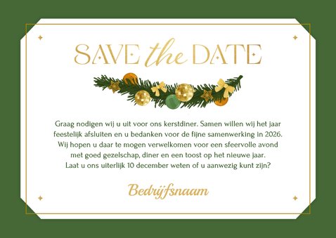 Zakelijke uitnodigingskaart vip ticket kerstdiner kerstboom 3