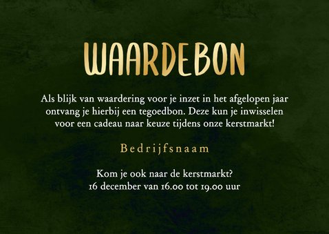 Zakelijke waardebon kerstsfeer 3
